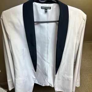 Off white and black fancy blazer